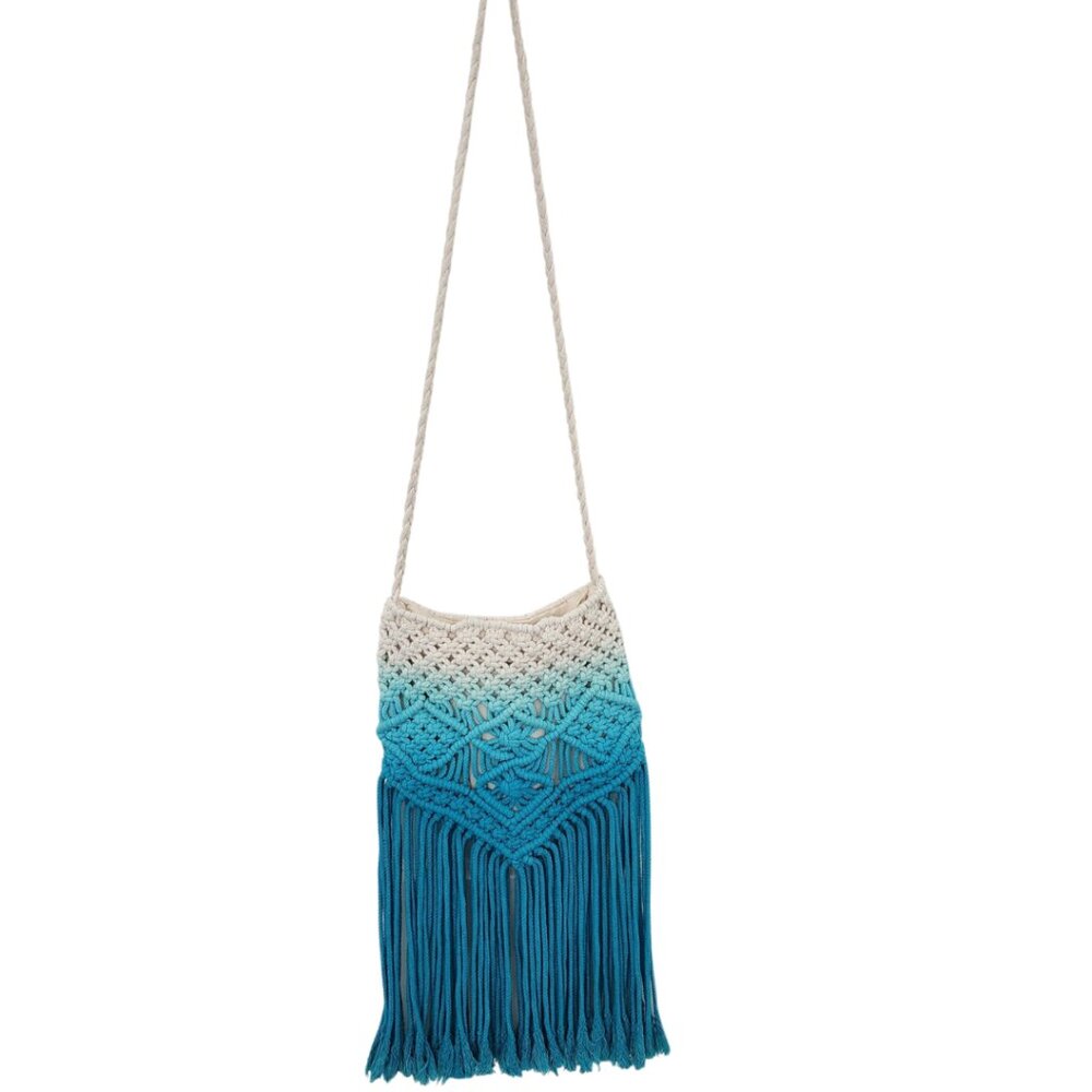 Mossimo Boho Ombre Macrame Fringed Crossbody Bag … - image 1